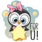 Cute Cartoon Penguin girl with star