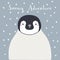 Cute cartoon penguin, quote Snowy adventure