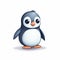 Cute Cartoon Penguin Vector Illustration With Subtle Gradients