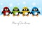 Cute cartoon penguins