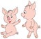 Cute cartoon pigs