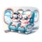 Cute cartoon pigs sitting in an airplane seat and looking at the sky watercolor illustration.AI Generate