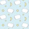 Cute cartoon pillow seamless pattern illustration for kids