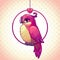 Cute cartoon pink girl bird