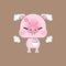 A Cute Cartoon Pink Pig, Standing with His Arms Crossed. Extremely Angry, and Steaming Smoke from His Head.