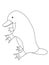 Cute cartoon  platypus ornithorhynchus , animal illustration  white background