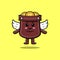 Cute cartoon pocket character wearing wings