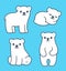 Cute cartoon polar bear cubs drawing