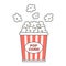 Cute cartoon popcorn bucket box vector illustration isolated on white background