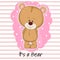 Cute cartoon positive baby bear sweet dreaming.