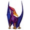 Cute cartoon pteranodon. Isolated illustration of a cartoon dinosaur.