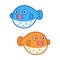 Cute cartoon puffer fish