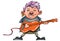 Cute cartoon punk rocker with guitar