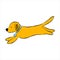 Cute cartoon puppy dachshund jumping