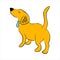 Cute cartoon puppy dachshund standing
