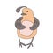 Cute cartoon quail character, vector isolated illustration in simple style.