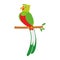 Cute cartoon quetzal vector illustration