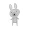 Cute cartoon rabbit, baby stylish illustration, unique print. Vector and jpg image, clipart