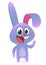 Cute cartoon rabbit. Farm animals. Vector illustration of a smiling bunny.