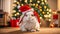 Cute cartoon rabbit at home animal celebrate season character design holiday postcard