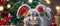 Cute cartoon rabbit at home christmas celebrate season character design holiday postcard
