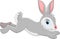 Cute cartoon rabbit running