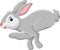 Cute cartoon rabbit running