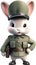 A cute cartoon rabbit soldier. AI-Generated.