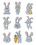 Cute cartoon rabbits. Funny bunny character