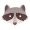 Cute cartoon raccoon isolated sticker