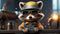 cute cartoon raccoon work clothes occupation professional