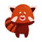 Cute Cartoon Red Panda Waving Paws Vector Illustration