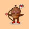 Cute cartoon romantic cupid acorn with love arrow