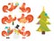 Cute cartoon rooster vector illustration chicken farm christmas animal agriculture domestic character