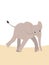 cute cartoon running baby elephant illustration poster for nursery, vector illustration for kids room