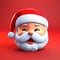 Cute cartoon Santa, 3D illustration. Christmas element, Happy festive old man character wearing red.