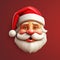 Cute cartoon Santa, 3D illustration. Christmas element, Happy festive old man character wearing red.