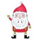 Cute cartoon Santa Claus with pigtail