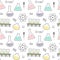 Cute cartoon science and chemical related seamless vector pattern background illustration