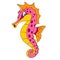 Cute cartoon seahorse