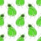 Cute cartoon seamless pattern with funny green bug: scarab.