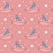 Cute cartoon seamless vector pattern background illustration with princess crystal shoes on pink pillow