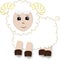 Cute cartoon sheep with horns