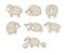 Cute cartoon sheep set. Farm animals. Funny lambs. good night sweet dreams