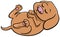 Cute cartoon sleeping puppy animal character