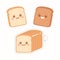 Cute cartoon slices of bread