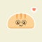 Cute cartoon slices of bread with kawaii faces. You can use this emoji for, menu in restaurant or cafe, bakery, pastry, shop,