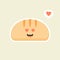 Cute cartoon slices of bread with kawaii faces. You can use this emoji for, menu in restaurant or cafe, bakery, pastry, shop,