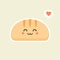 Cute cartoon slices of bread with kawaii faces. You can use this emoji for, menu in restaurant or cafe, bakery, pastry, shop,