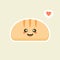 Cute cartoon slices of bread with kawaii faces. You can use this emoji for, menu in restaurant or cafe, bakery, pastry, shop,